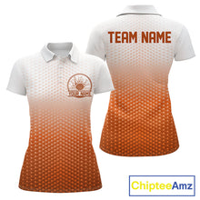 Load image into Gallery viewer, Custom Name Orange Bowling Jerseys For Women, Bowling League Polo Shirt Bowler Outift IPHW10659