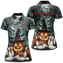 Load image into Gallery viewer, Custom Halloween Ladies Bowling Shirts, Pumpkin Bowling Team Halloween Outfit Bowling Gifts IPHW7647