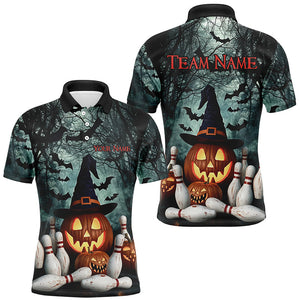 Custom Halloween Bowling Shirts For Men, Pumpkin Bowling Team Halloween Outfit Bowling Gifts IPHW7647