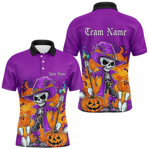 Purple Custom Funny Halloween Bowling Shirts Formen, Halloween Bowling Team Outfits Gifts IPHW7651