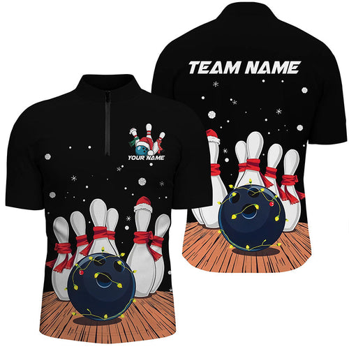 Red Custom Christmas Bowling Team Shirts For Men, Xmas Bowling Team Outfits Christmas Gifts IPHW7856