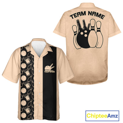 Custom Vintage Bowling And Beer Men And Women Shirts, Retro Bowling Beer Shirt IPHW10084