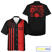 Load image into Gallery viewer, Custom Vintage US Flag Patriotic Bowling Button Up Team Shirt For Men And Women IPHW10085