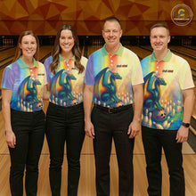 Load image into Gallery viewer, Custom Colorful Rainbow Colors Dragon Bowling Team Shirts, Dragon Bowling League Shirt IPHW10234