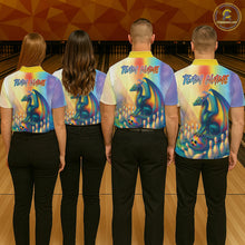 Load image into Gallery viewer, Custom Colorful Rainbow Colors Dragon Bowling Team Shirts, Dragon Bowling League Shirt IPHW10234