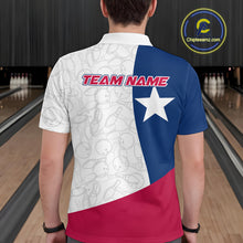 Load image into Gallery viewer, Custom Bowling Pattern Texeas Bowling Polo Shirts For Men, Texas Bowling League Shirt IPHW9629