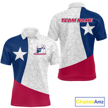 Load image into Gallery viewer, Custom Bowling Pattern Texeas Bowling Polo Shirts For Men, Texas Bowling League Shirt IPHW9629