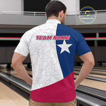 Load image into Gallery viewer, Custom Bowling Pattern Texeas Bowling Quarter-Zip Shirts For Men, Texas Bowling League Shirt IPHW9629