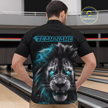 Load image into Gallery viewer, Custom Black And Blue Lion Bowling Quarter-Zip Team Shirts For Men, Lion Bowling Jerseys IPHW9329