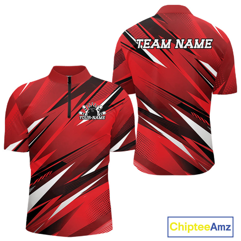 Red sports jersey with black and white patterns, front and back views, on a white background. 'Chiptee Amz' brand visible.