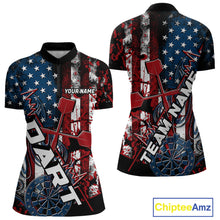 Load image into Gallery viewer, Custom Vintage Patriotic Dart Team Women Quarter-Zip Shirts, US Flag Dart Jerseys IPHW9648