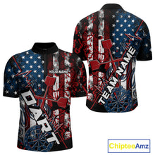 Load image into Gallery viewer, Custom Vintage Patriotic Dart Team Men Quarter-Zip Shirts, US Flag Dart Jerseys IPHW9648