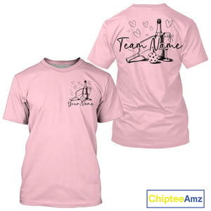 Custom Pink Pickleball T-Shirts For Men, Pickleball And Wine Lovers Uniform IPHW9462