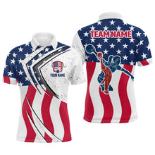 Load image into Gallery viewer, American Flag Custom Bowling Team Polo Shirts For Men, Patriotic Bowling Jerseys For Bowlers IPHW5215