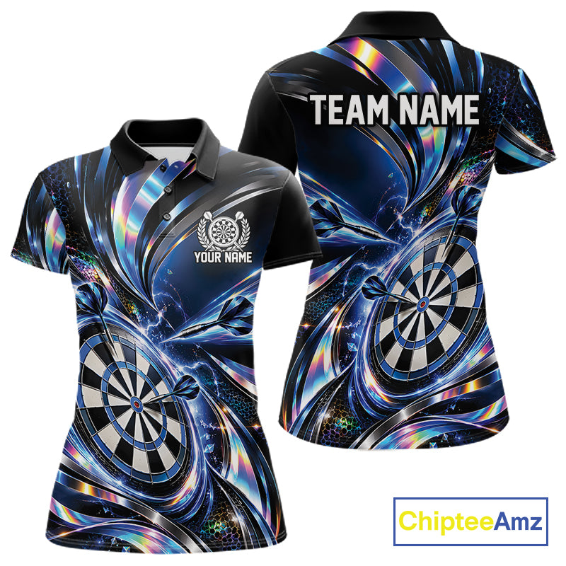 Custom Holographic Dart Team Women Polo Shirt, Dart Jersey Dart League Shirt IPHW12575