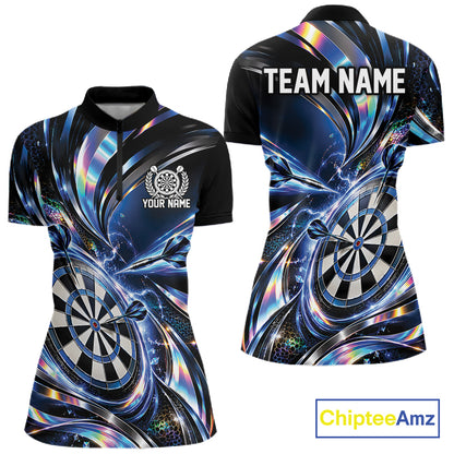 Custom Holographic Dart Team Women Quarter-Zip Shirt, Dart Jersey Dart League Shirt IPHW12575