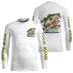 Largemouth Bass Fishes Custom Bass Long Sleeve Fishing Shirts, Bass Tournament Fishing Shirt IPHW7958