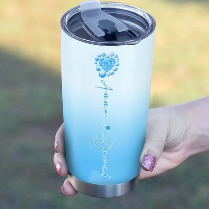 Custom Blue Heart Pickleball Tumbler Cup For Men And Women, Valentines Pickleball Couple IPHW8194