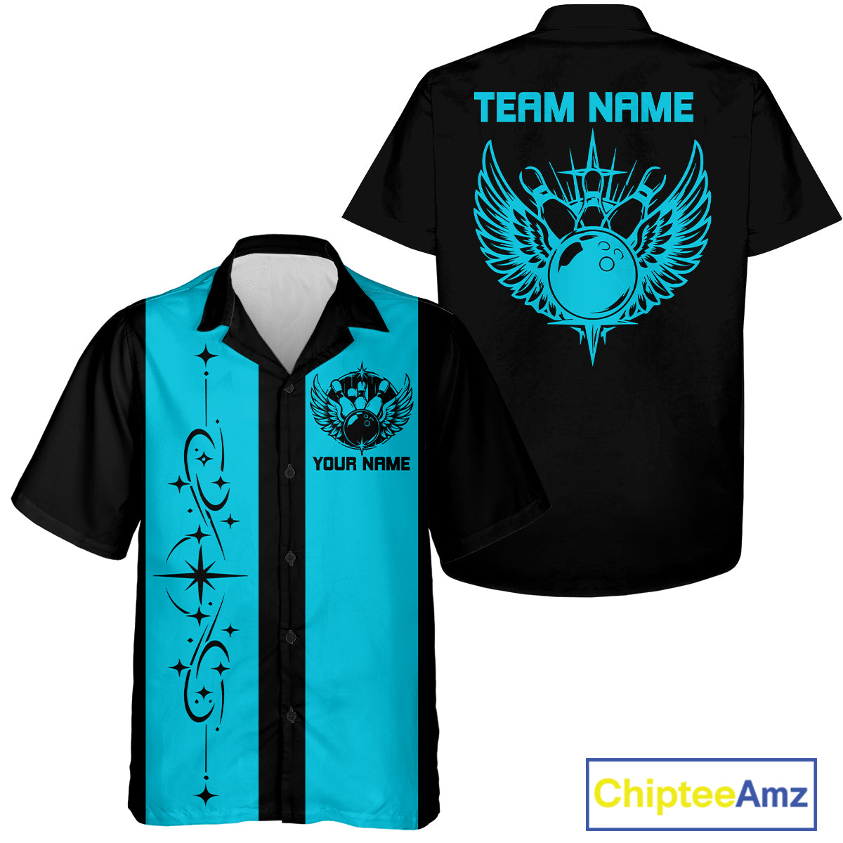 Bowling With Wings Custom Retro Bowling Team Button Up Shirt, Gift For Bowlers IPHW12247