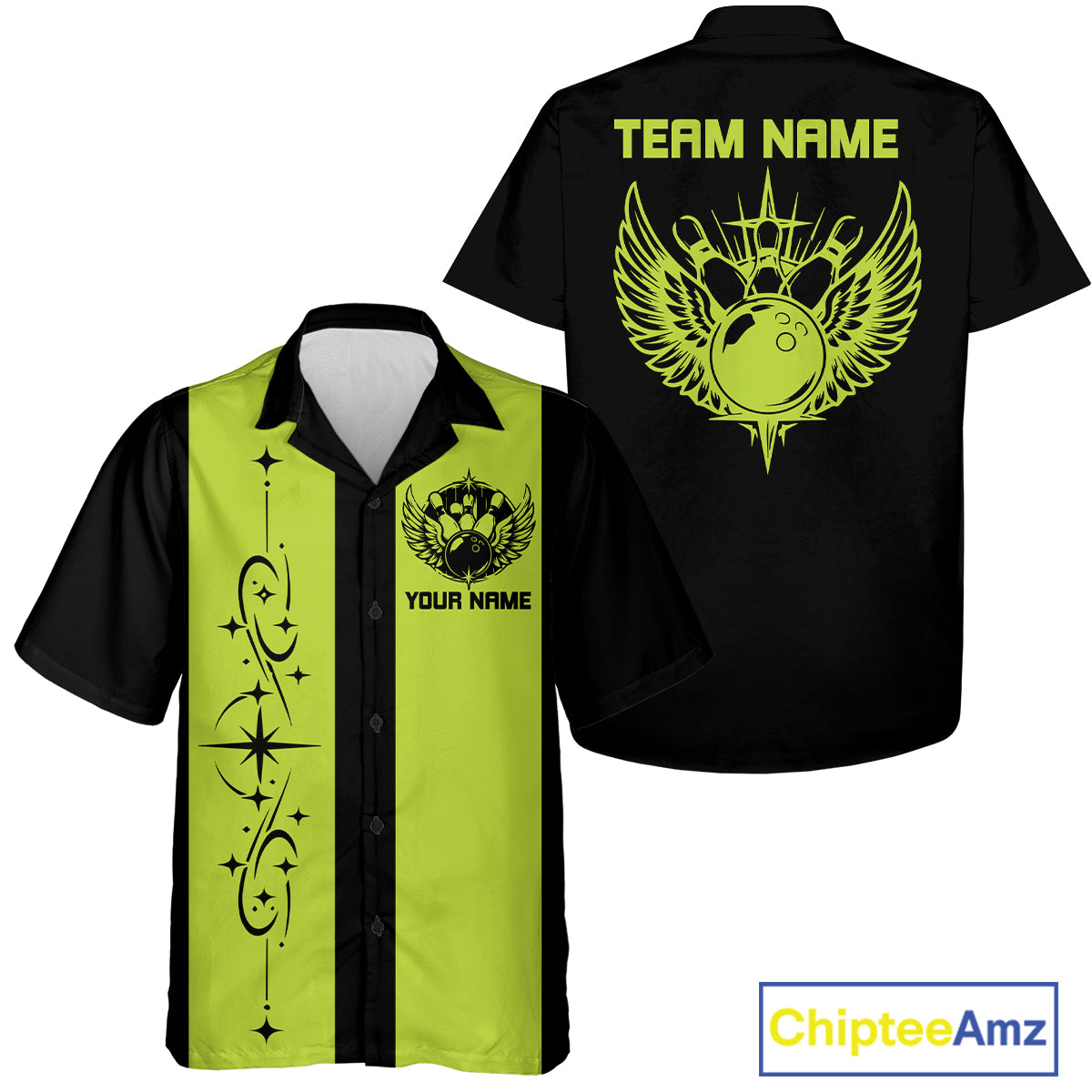 Bowling With Wings Custom Retro Bowling Team Button Up Shirt, Gift For Bowlers IPHW12247