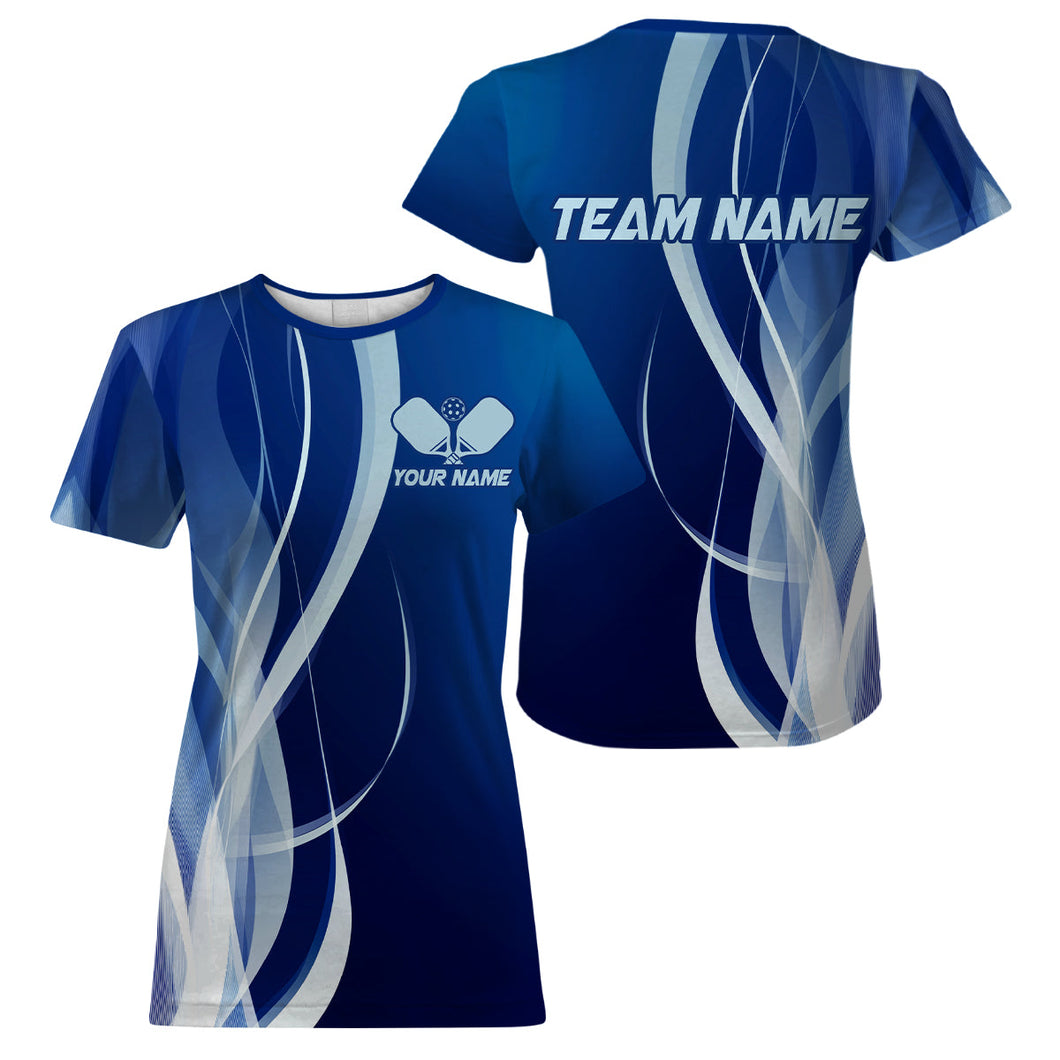Custom Blue Pickleball Jerseys, Pickleball Tournament T-Shirts For Women Team Uniform IPHW8210