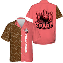 Load image into Gallery viewer, Personalized Multi-Color Retro Bowling Hawaiian Shirts &quot;Living On A Spare&quot; For Bowlers IPHW5918