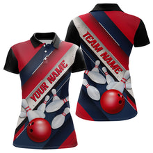 Load image into Gallery viewer, Red, White And Blue Striped Lines Custom Unisex Bowling Team Shirts, Patriotic Bowling Jerseys IPHW6672