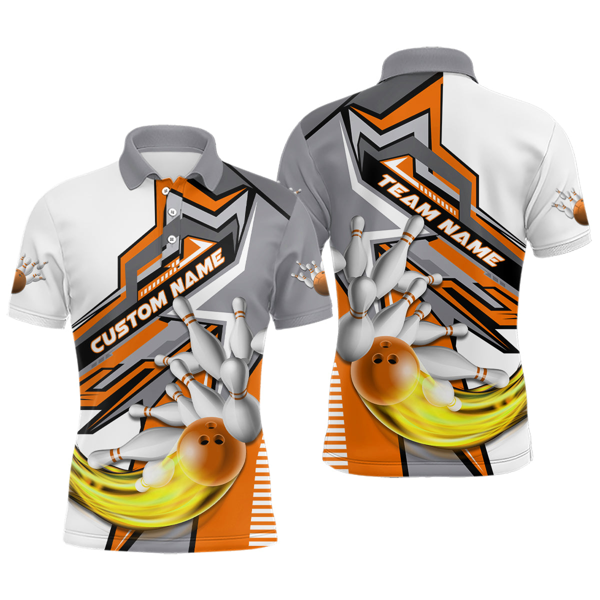 Personalized Multi-Color Bowling Team Jerseys, Bowling Tournament Polo / Quarter Zip Shirts For Men And Women IPHW5934