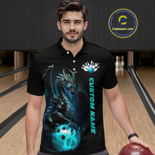 Load image into Gallery viewer, Custom Men Bowling Polo Shirts Blue Dragon Bowling Team Jerseys Bowling League Shirts Outfits IPHW5351