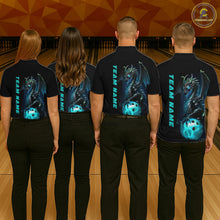 Load image into Gallery viewer, Custom Men Bowling Polo Shirts Blue Dragon Bowling Team Jerseys Bowling League Shirts Outfits IPHW5351