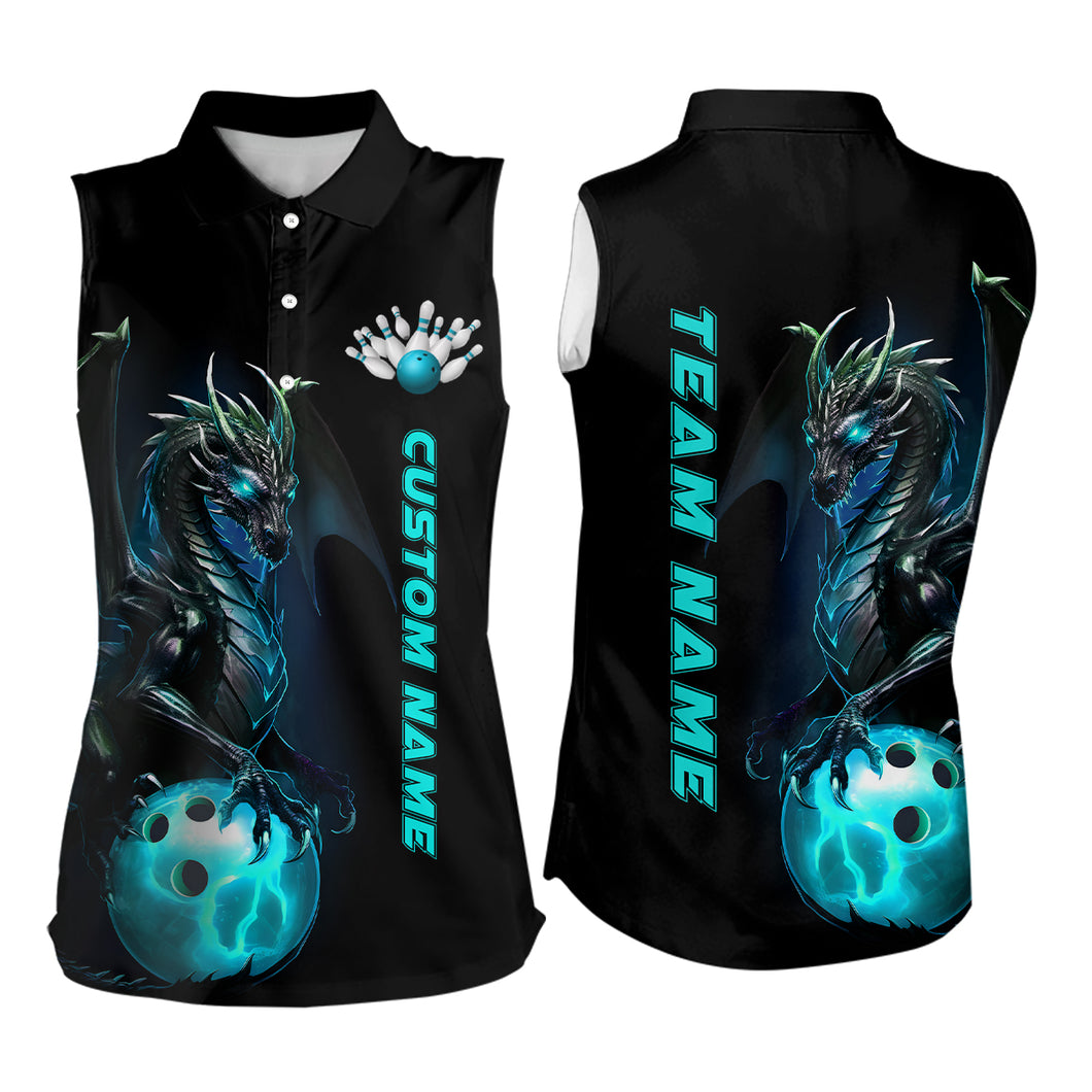 Blue Dragon Bowling Shirts For Women, Ladies Sleeveless Bowling Shirts Uniform IPHW5351