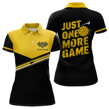 "Just One More Game" Custom Yellow Pickleball Polo Shirts For Men, Pickleball Uniform Apparel IPHW6722
