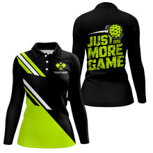 Load image into Gallery viewer, Custom Green Pickleball Jerseys Outdoor Pickleball Men Polo Shirts Sayings &quot;Just One More Game&quot; IPHW6723