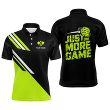 Load image into Gallery viewer, Custom Green Pickleball Jerseys Outdoor Pickleball Men Polo Shirts Sayings &quot;Just One More Game&quot; IPHW6723