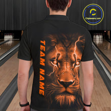 Load image into Gallery viewer, Custom Orange Thunder Lightning Lion Bowling Shirt For Men, Lion Bowling Team Jerseys IPHW10669