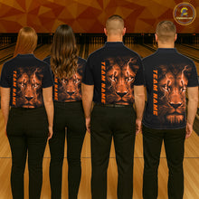 Load image into Gallery viewer, Custom Orange Thunder Lightning Lion Bowling Shirt For Men, Lion Bowling Team Jerseys IPHW10669