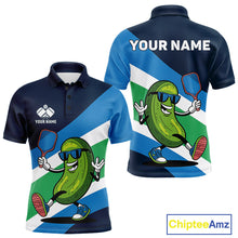 Load image into Gallery viewer, Custom Funny Pickleball Polo Shirts For Men, Cool Pickles Playing Pickleball Humorous Shirt IPHW9430
