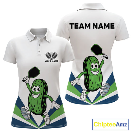Custom Funny Pickles Play Pickleball Polo Shirts For Women, Pickleball Team Shirt IPHW9432