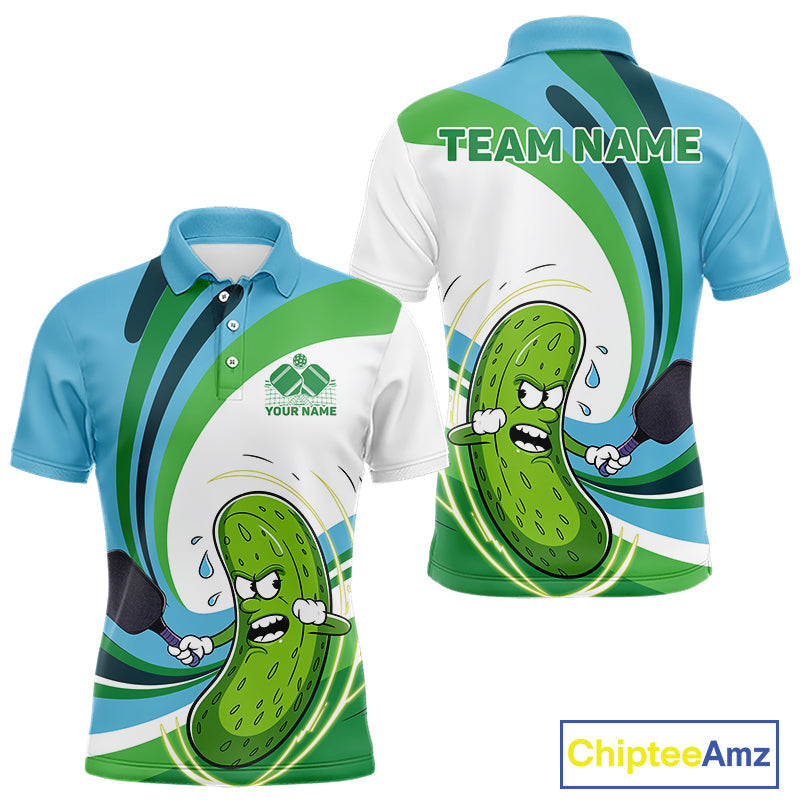 Custom Funny Pickles Play Pickleball Polo Shirts For Men, Pickleball Team Shirt IPHW9433
