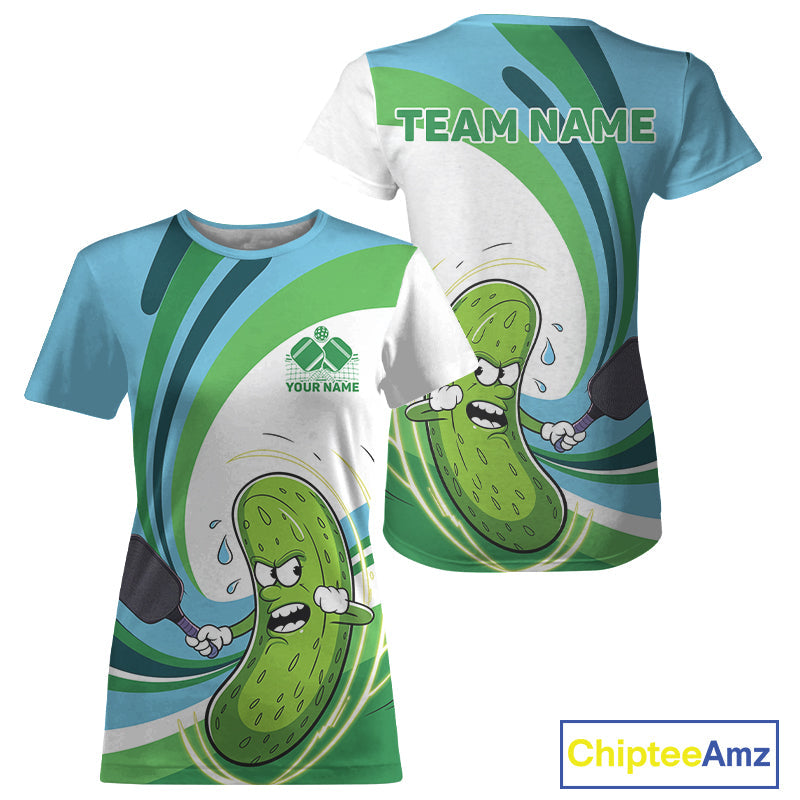 Custom Funny Pickles Play Pickleball T-Shirts For Women, Pickleball Team IPHW9433