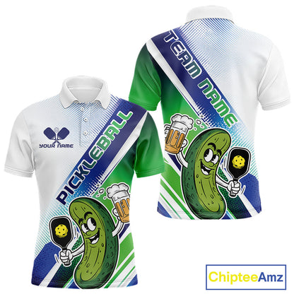 Custom Funny Pickles Play Pickleball Polo Shirts For Men, Humorous Pickleball Team Shirt IPHW9438