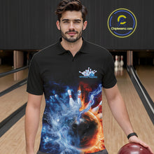 Load image into Gallery viewer, Custom Water And Fire Bowling Team Polo Shirts For Men, Thunder Lightning Bowling Uniform IPHW9449