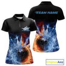 Load image into Gallery viewer, Custom Water And Fire Bowling Team Women Polo Shirts, Thunder Lightning Bowling Uniform IPHW9449
