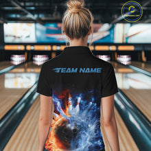 Load image into Gallery viewer, Custom Water And Fire Bowling Team Women Quarter-Zip Shirt, Lightning Bowling Uniform IPHW9449
