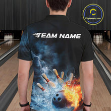 Load image into Gallery viewer, Custom Water And Fire Bowling Team Polo Shirts For Men, Thunder Lightning Bowling Uniform IPHW9450