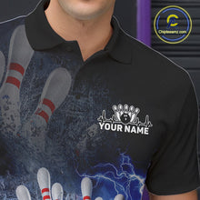 Load image into Gallery viewer, Custom Lightning, Fire And Water Splash Energy Burst Bowling Team Polo Shirts For Men IPHW9451