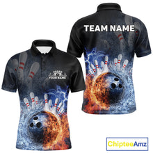 Load image into Gallery viewer, Custom Lightning, Fire And Water Splash Energy Burst Bowling Team Polo Shirts For Men IPHW9451