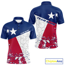Load image into Gallery viewer, Custom Texas Flag Bowling Team Men Polo Shirts, Texas Bowling League Shirt Team Uniform IPHW9632