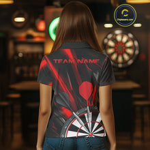 Load image into Gallery viewer, Custom Black And Red Dart Jerseys, Dart Polo Shirts For Women Team Jerseys IPHW9680