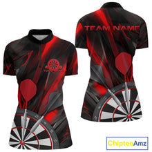 Load image into Gallery viewer, Custom Black And Red Dart Jerseys, Dart Quarter-Zip Shirts For Women Team Jerseys IPHW9680